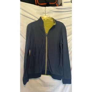 Orvis‎ Women's Full Zip Sweater Jacket Blue Heathered Mock Neck Size m
